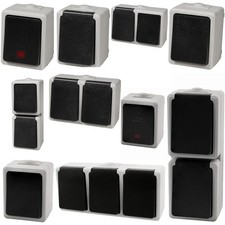 Feuchtraum-Steckdosen Taff IP44 16A Taster Feuchtraum-Schalter Aufputz-Steckdose