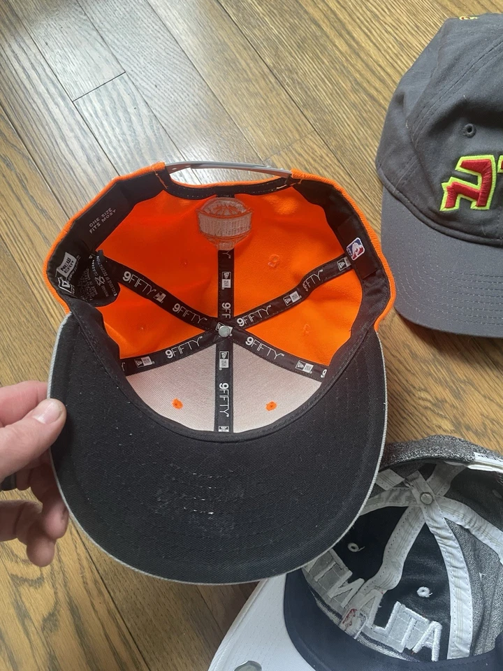 Atlanta Hawks SnapBack Hat Lot (3) Orange And Gray New Era Blue Adidas - Image 4 of 4