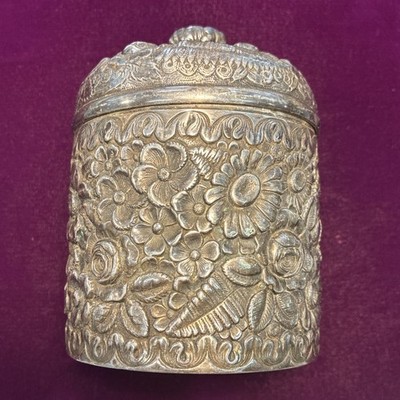 Tiffany And Co 1880's Sterling Silver Floral Fern Repousse Tea