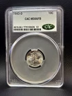 Blazing White 1943-D Mercury Silver Dime Graded MS-66FB By CAC! NO RESERVE!