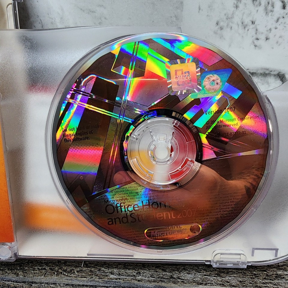 Microsoft Office Home and Student 2007 Word Excel PowerPoint OneNote w ...