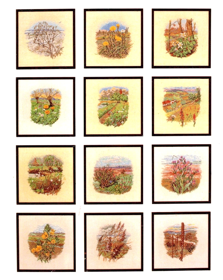 PERMIN KALENDER 1984 Plants & Flowers Cross Stitch Patterns RARE FIND - Image 2 of 2