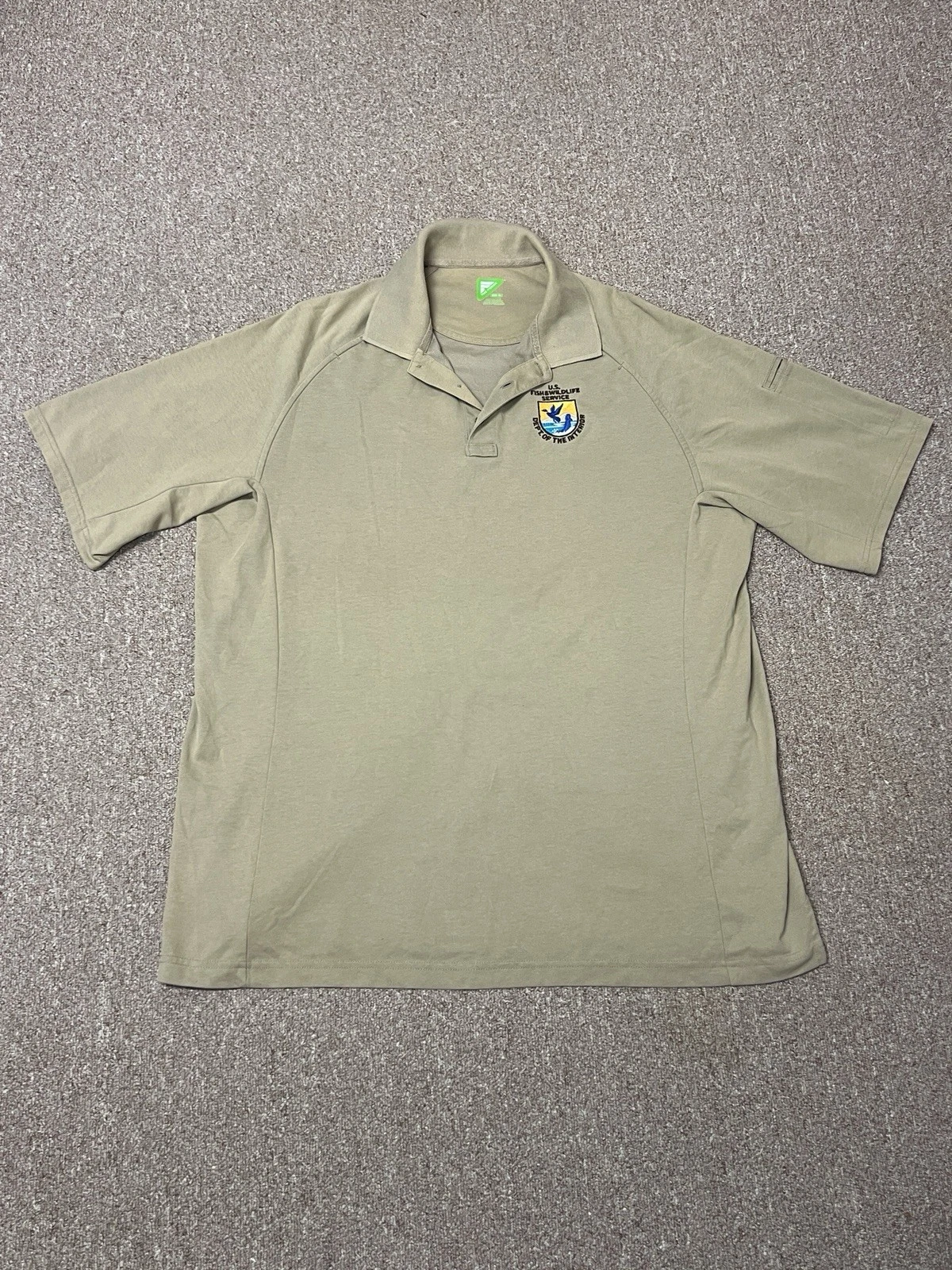US Fish and Wildlife Polo Shirt XL Tan