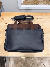 Pad & Quill Leather Briefcase Messenger Laptop Case Black/Brown