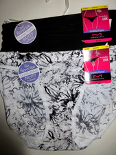 Maidenform 2-Pair BIKINI panties Barely There invisible Black White Nylon M/6