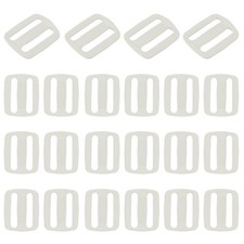 22Pcs Tri-Glide Slider 1-1/4 Inch Triglides Slider Buckle for Backpack White,