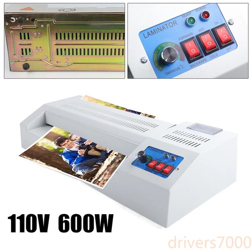 600W A3 A4 Rollers System Thermal Hot Cold Film Laminating Laminator Machine