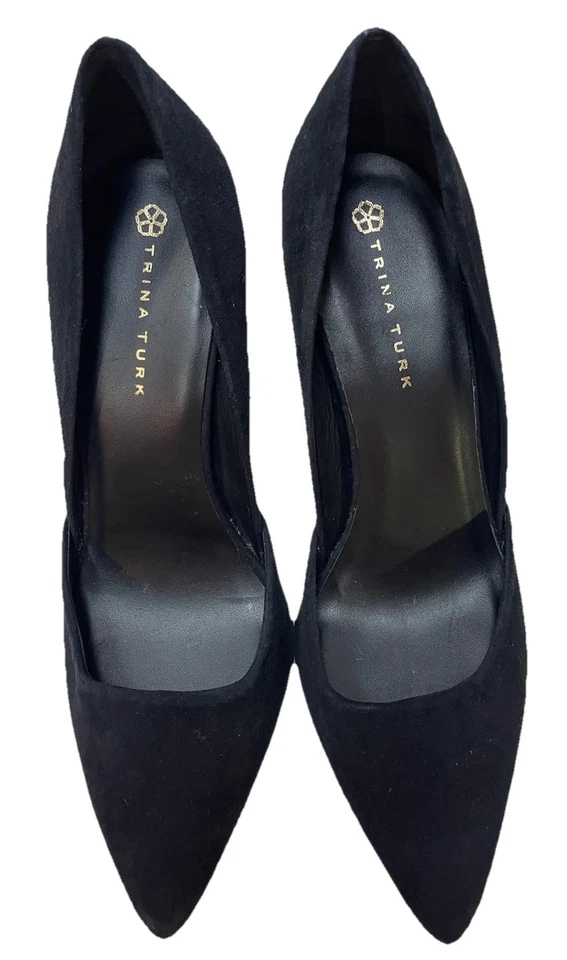 Zapatos de salón de vestir de gamuza de cuero Trina Turk Hollywood negros para mujer talla 7,5 M Foto 3 de 4