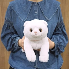 Sun Lemon Lap-Sized Scottish Fold Cat Plush Toy White 37cm Knee Series Japan
