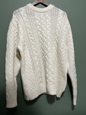 Winter White Loose Knit Soft Sweater Pullover Oversized Unisex Size Small