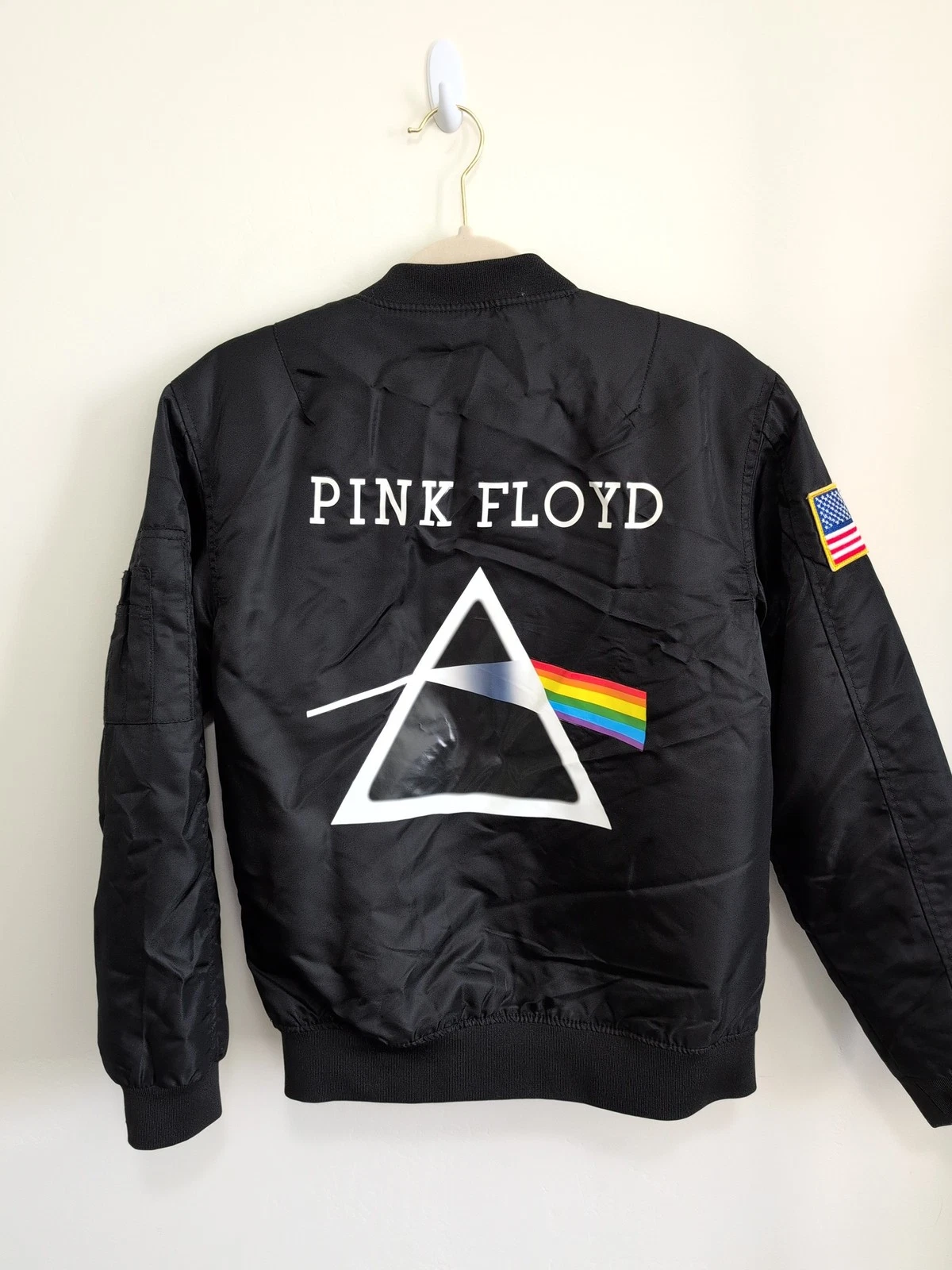 Asstseries Pink Floyd Dark Side Moon Bomber Jacket Unisex Sz M Black - product detail image 3
