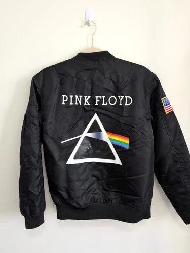 Asstseries Pink Floyd Dark Side Moon Bomber Jacket Unisex Sz M Black image 3