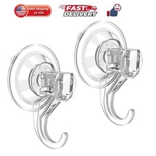 Shower Suction Cup Hooks, Removable and Reusable, Clear, Small, 4 Pcs