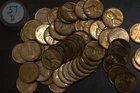 1957 D Lincoln Wheat Cents Choice BU Red 50 Coin Roll...................Lot 4957