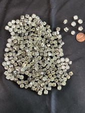 Clear Faceted Sew-On Rhinestone Gems, Square Silver-Tone Prong Settings 6 oz.