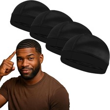 Premium Wave Caps for Men, Good Compression Cap Over Durag 4pack -bright-ink