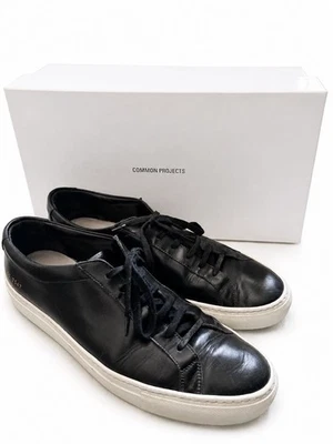 Common Projects Achilles Low Sneakers Black/White 43 EU 28cm Pre-Owned Box - Image 1 of 4