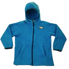 LL Bean Vintage Fleece Zip Up Jacket Blue Kids Size S 5-6