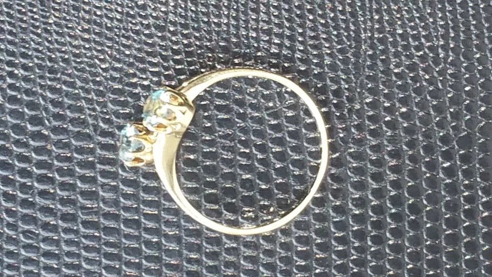 Ring Aquamarin 0,6ct. Handarbeit Gold 585 / 14k Altgold 3,26 Gramm - Bild 2 von 4