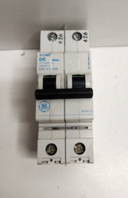NEW OLD STOCK! GE GENERAL ELECTRIC 6A 277/480V 2-POLE CIRCUIT BREAKER V37206