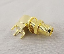 100pcs SMA Female Jack Thru Hole PCB Mount Bulkhead Right Angle RF Connector