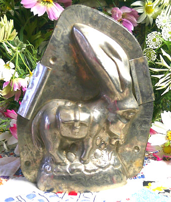 Vintage Chocolate Mold Donkey Mule Eating Cactus 7 inch