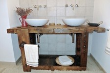 Mobile per bagno BANCO FALEGNAME legno antico NO sanitari 160x50xh80cm SU MISURA