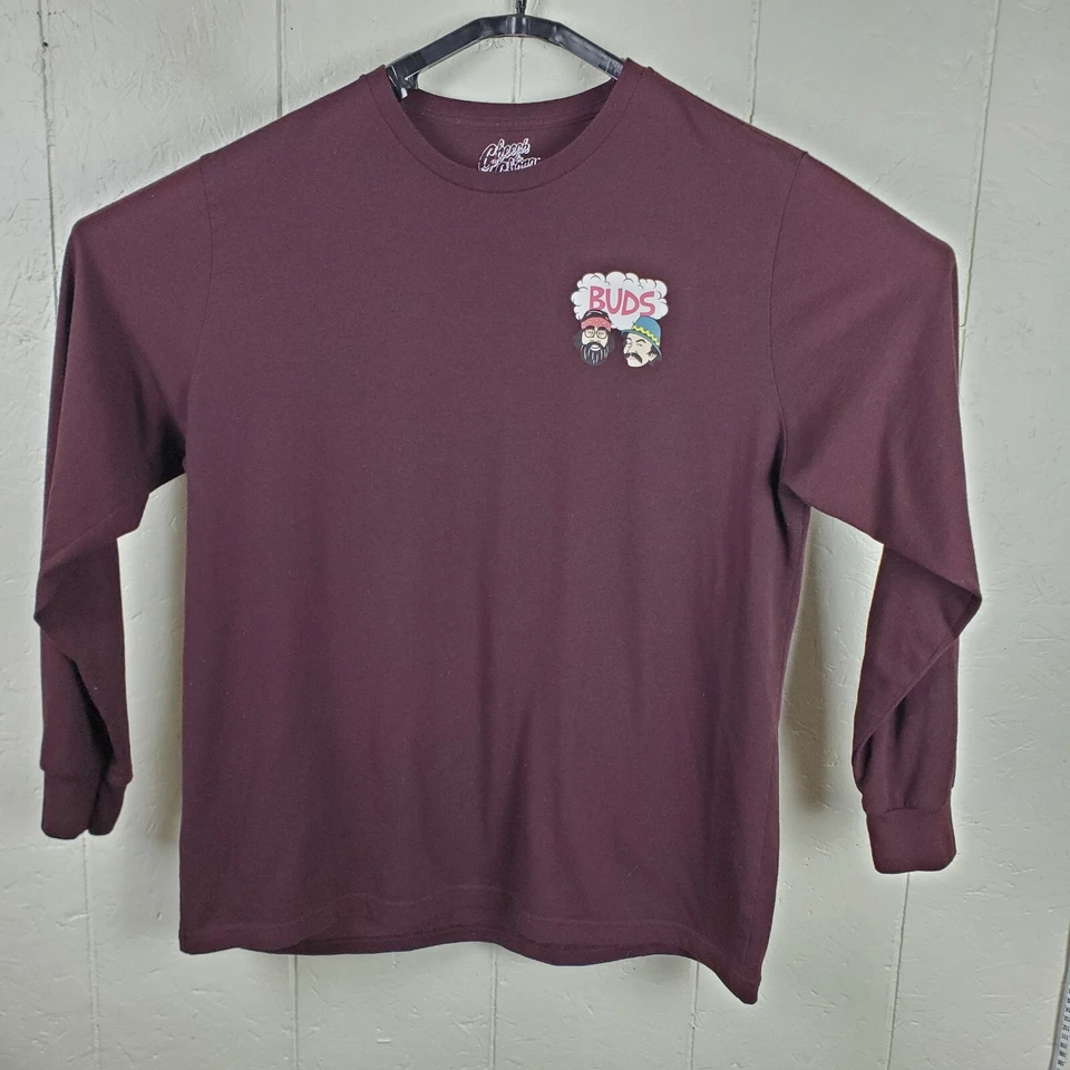 Cheech and Chong Shirt Mens 2XL Red Crew Neck Long Sleeve Graphic Stretch Casual - Image 2 of 4