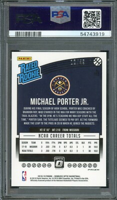 2018-19 Donruss Optic Michael Porter Jr Blue Holo Prizm /49