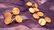 LOT OF THREE 3 SETS REAL MOTHER OF PEARL MOP MENS SHIRT CUFFLINKS CUFF LINKS
