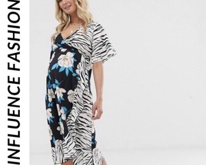 maternity midi wrap dress