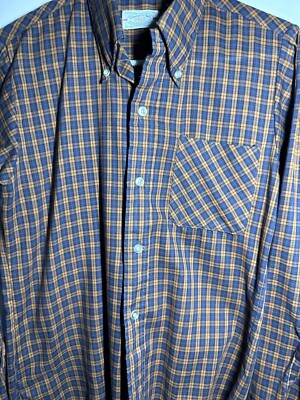 VTG 70s 80s Donlin USA Multicolor Plaid Perma Press Flannel Button Shirt S