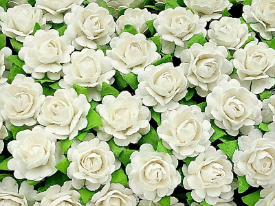 Beautiful Artificial Mulberry Paper Heart Petals Mini Roses Flowers Wedding Embe