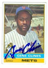 Gene Clines autographed baseball card (New York Mets) 1976 Topps #417