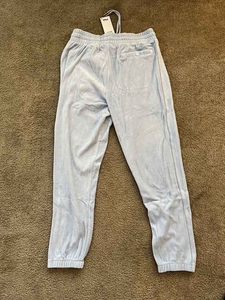 Fila Mens Velour Tracksuit Sweatsuit Solid Baby Blue Velvet Sz M L XL