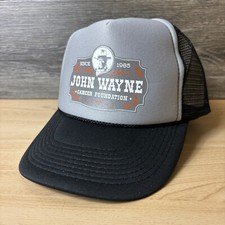 John Wayne Hat Cap Snap Back Gray Trucker Cancer Foundation Adjustable