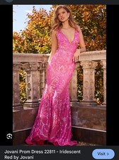 Altered prom dress size 12, Jovani Hot Pink, smoke free home, worn once 