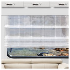 Raffrollo Raffstore TORVI weiß Streifen-Optik Webware für Wohnmobil und Caravan