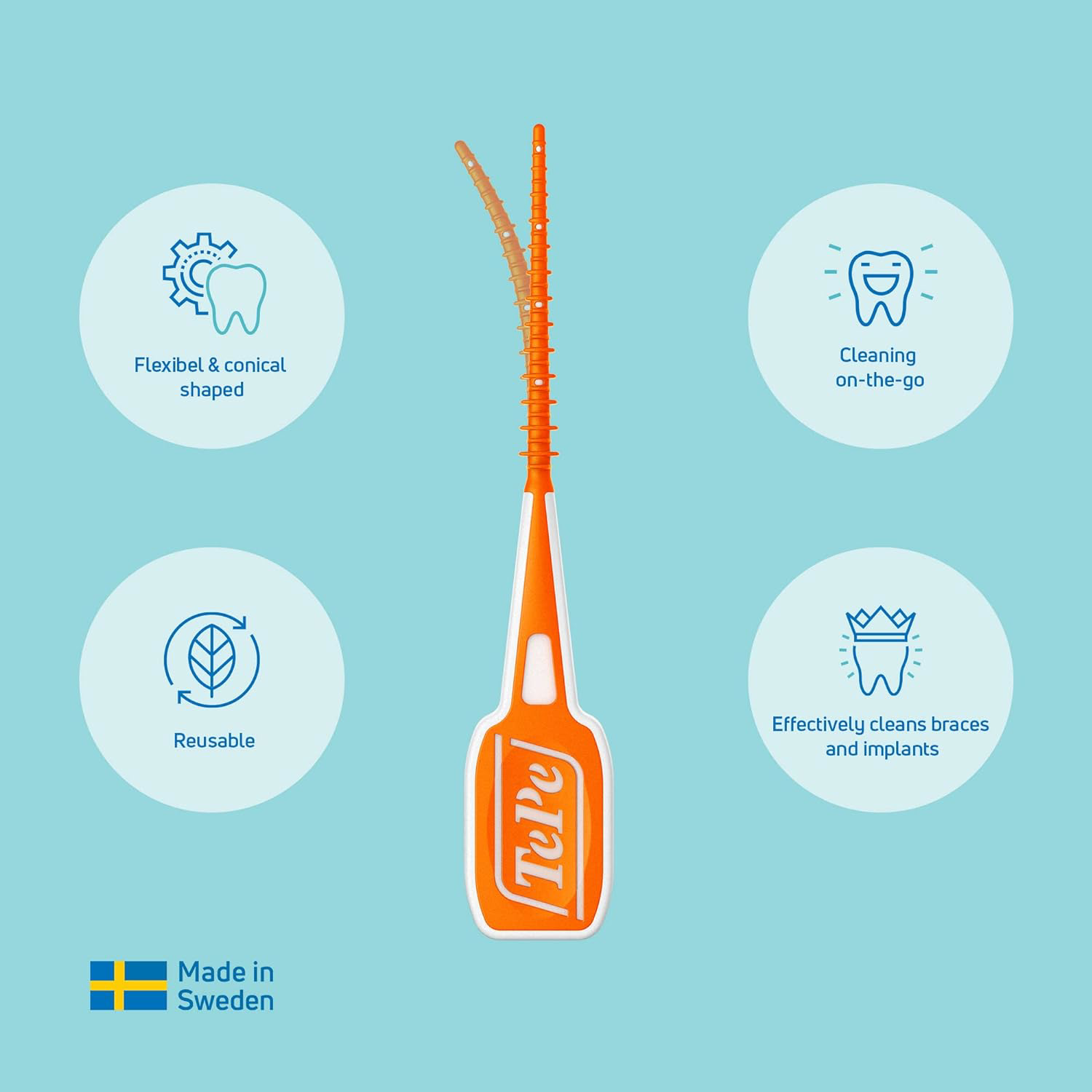 TEPE Easypick Dental Picks, Size Xs/S, orange, Pacl of 36 7317400015811