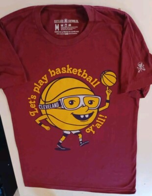 CLE Clothing Co MEDIUM Tee Shirt - Let's Play Basketball - Cleveland Cavs Colors