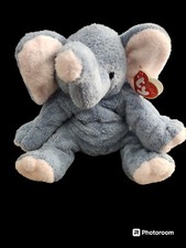 Original TY Pluffies WINKS the Elephant 8" Beanie Babies 2002 1st IN SERIES