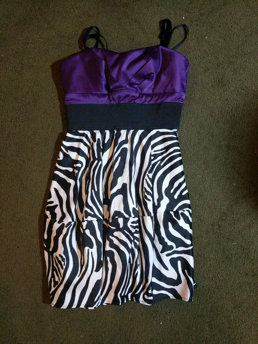 Purple zebra hotsell print dress