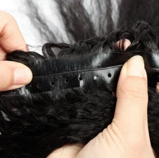 Kinky Yaki Invisible Hole Weft Hair Extensions Double Drawn Skin Weft Extension