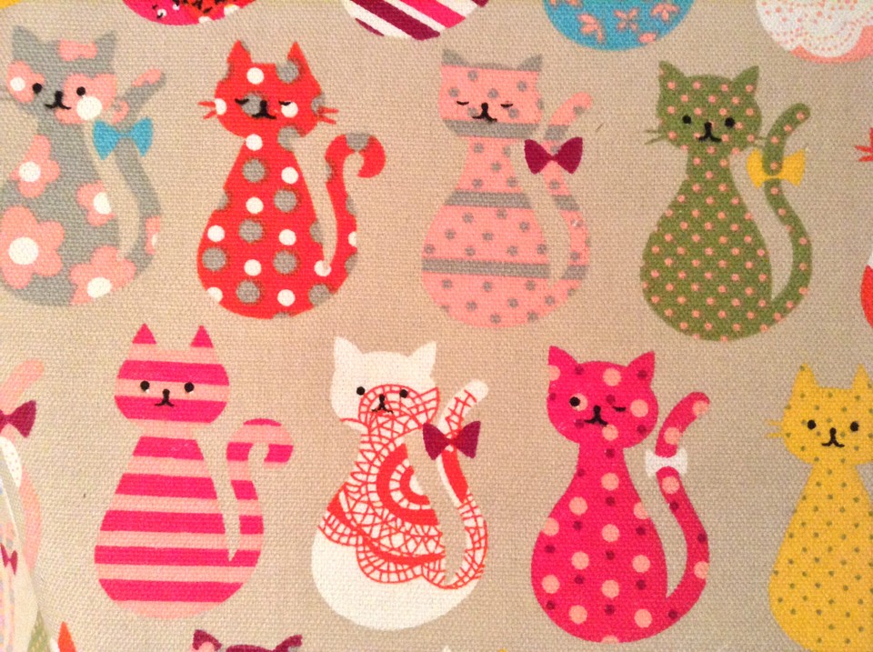 CATS Animal Print Cute Cat Curtain Canvas Cotton Fabric Material 140cm