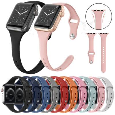 For Apple Watch Series 11 10 SE Slim Soft Silicone Strap Wrist  Band