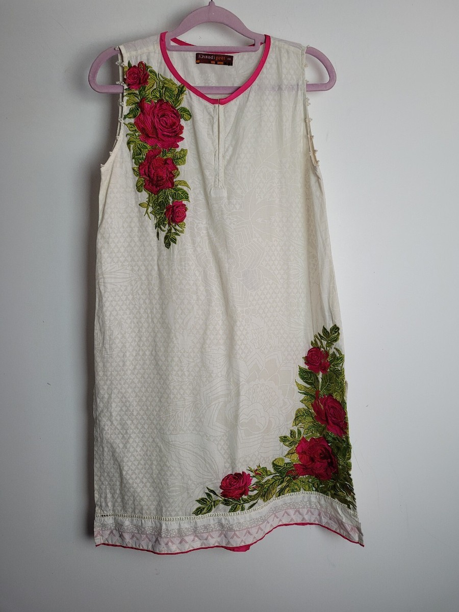 Khaadi Pret Sleeveless Ladies Shirt Kurta Size Small Designer