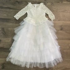 Chasing Fireflies Girls Size 6 Ruffles and Lace Wedding Costume Dress