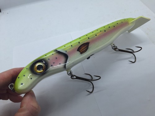 10" Pandemic Baits Dive Rise Holo Rainbow Trout Jerkbait Crankbait Musky Lure - Bild 3 von 7