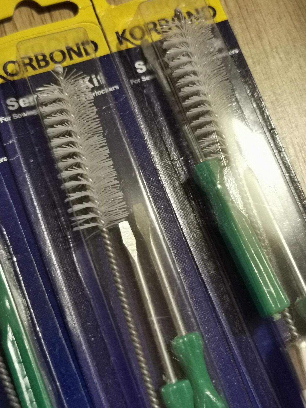 2 x 3pc Korbond Sewing Machine Service Kit Overlocker Cleaning Brush