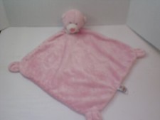 Baby Ganz Lovey Pink Bear Snuggles Blanket Security square Soft Plush Infant 12"